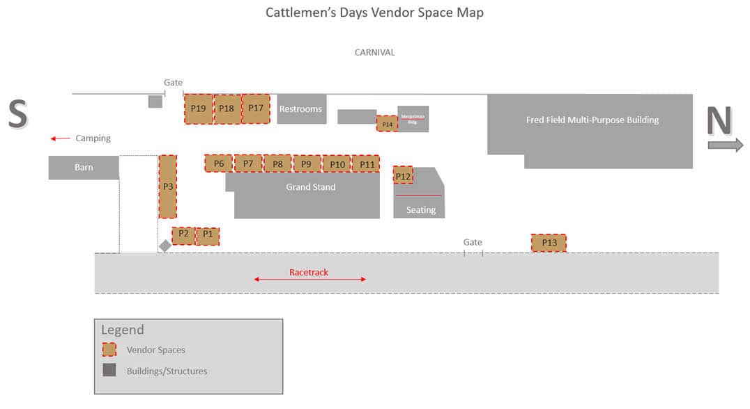 Cattlemens Days Vendor Map