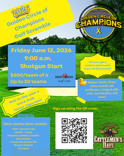 2026 Golden Circle of Champions Golf Scramble Poster; details listed below.